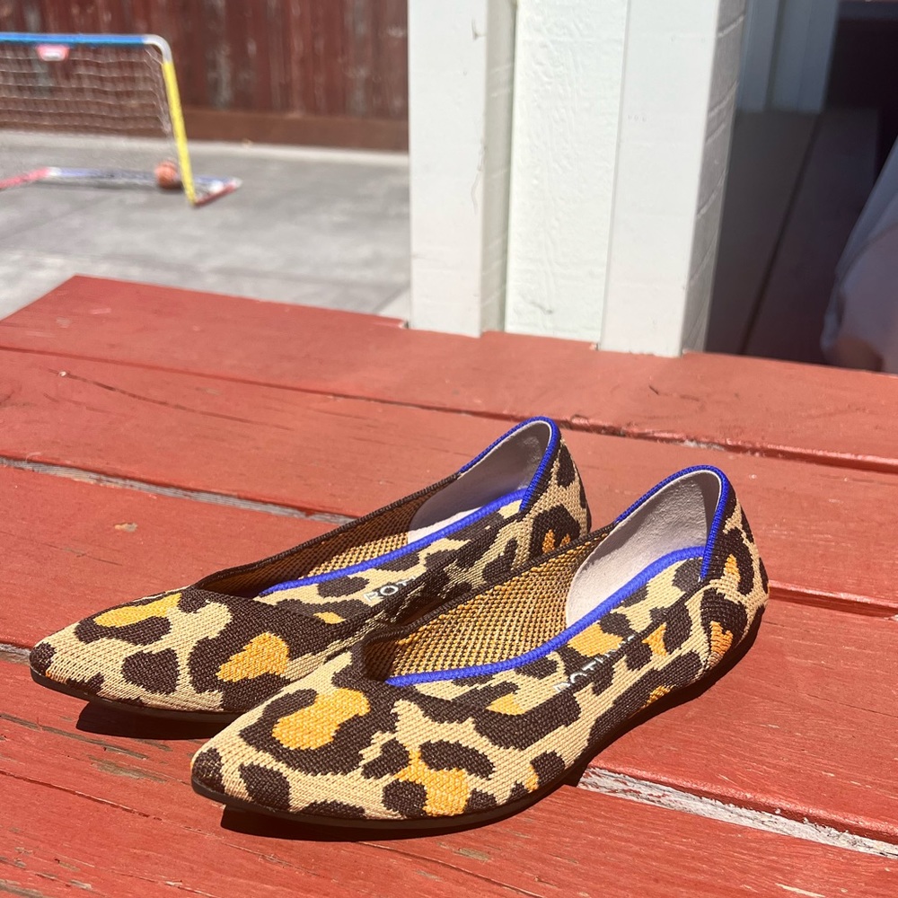 Rothy’s Leopard Print Pointed Toe Flats Size 6 - image 6